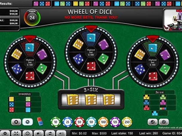 Đặt cược trong trò chơi Wheel of Dice.