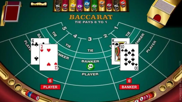 Hình ảnh mô tả trò chơi 3 Card Baccarat, một biến thể của trò chơi Baccarat truyền thống tại các sòng bạc trực tuyến.